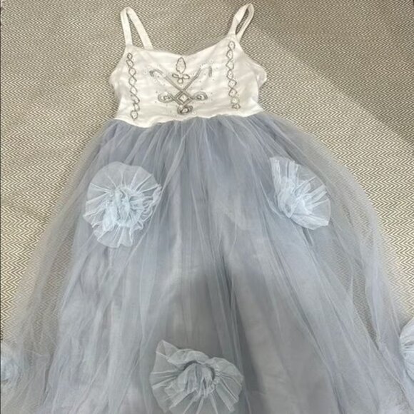 Pottery Barn Kids White and Blue Dance Costume Size 7-8 - Picture 3 of 6